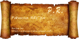 Pahocsa Réka névjegykártya