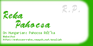 reka pahocsa business card